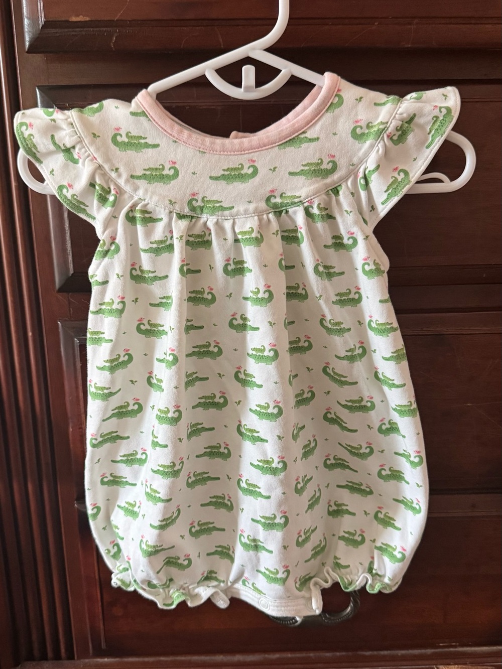 Baby Loren Green Alligator Romper 3-6mo